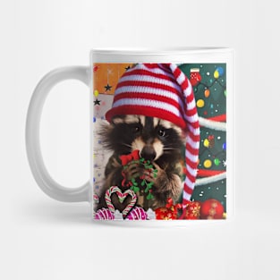 Raccoon Santa and kisses Mug